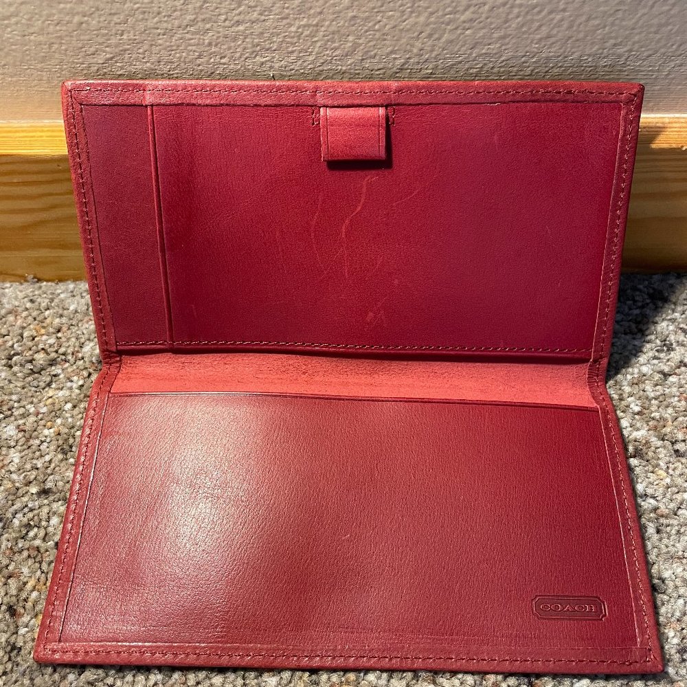 Coach  - Red Leather Checkbook Cover